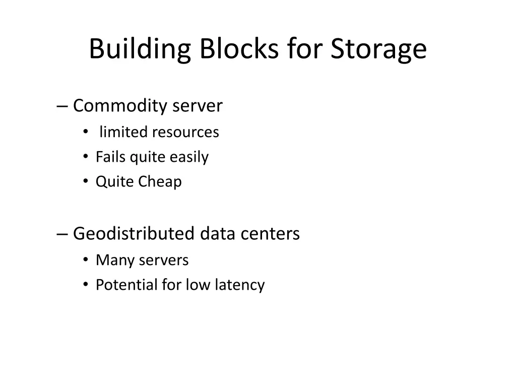 building blocks for storage