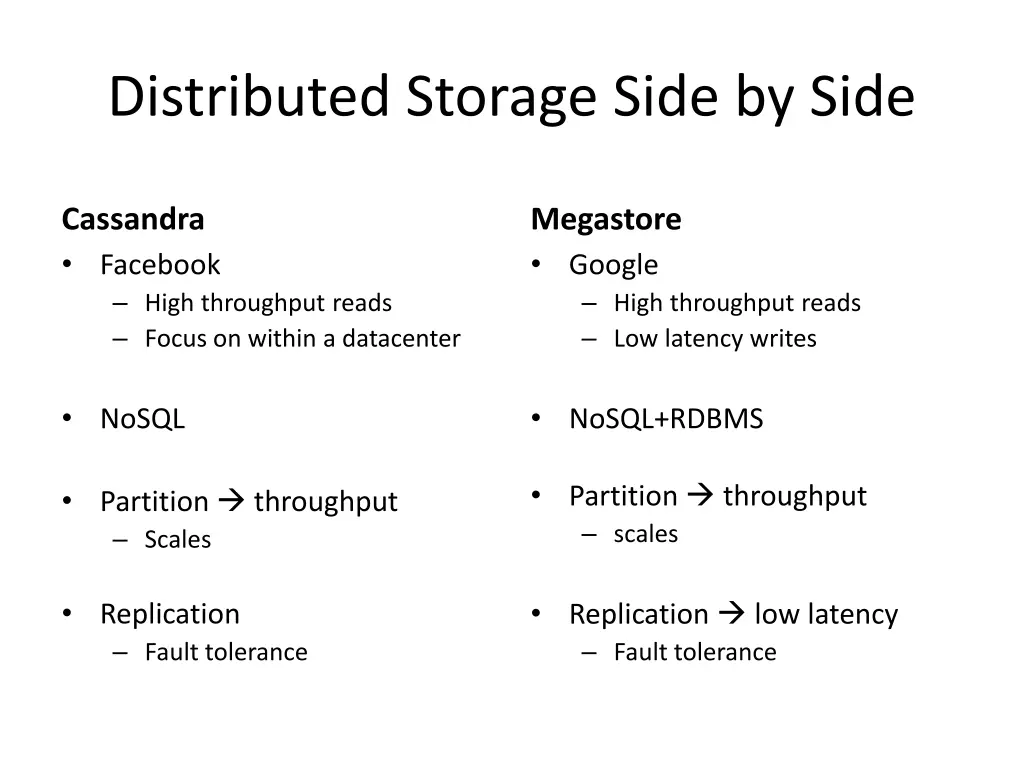 distributed storage side by side