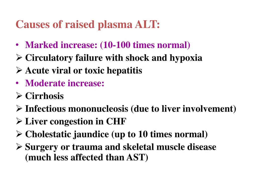 causes of raised plasma alt