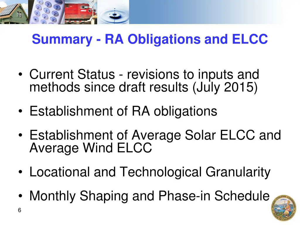 summary ra obligations and elcc