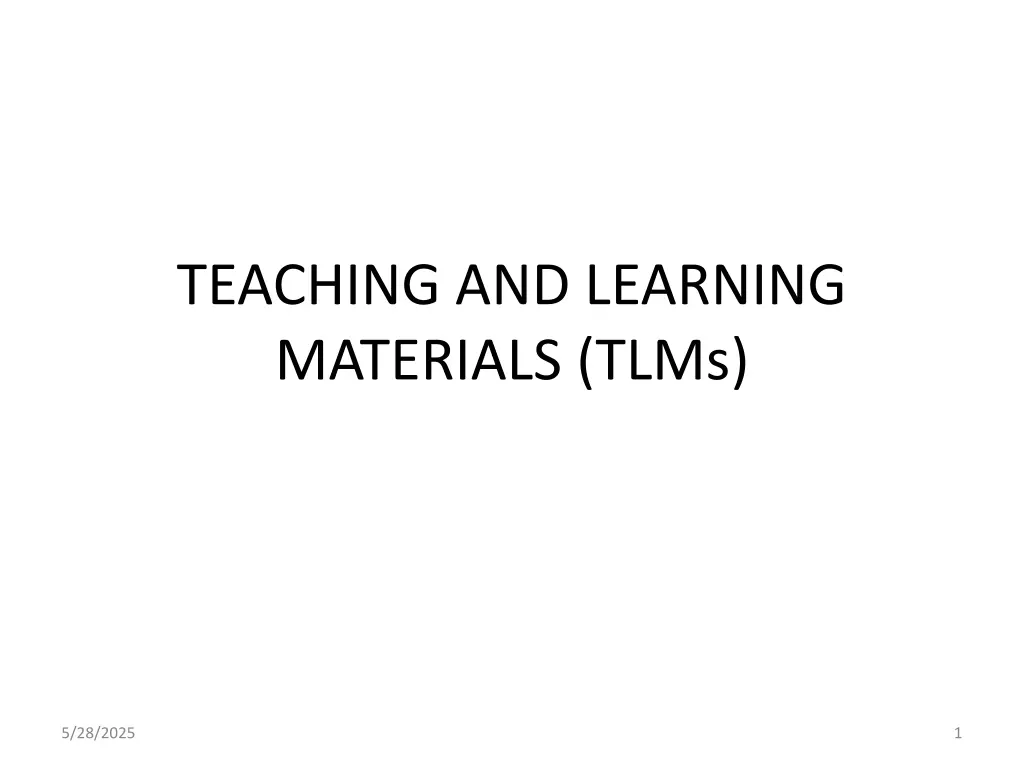 teaching and learning materials tlms