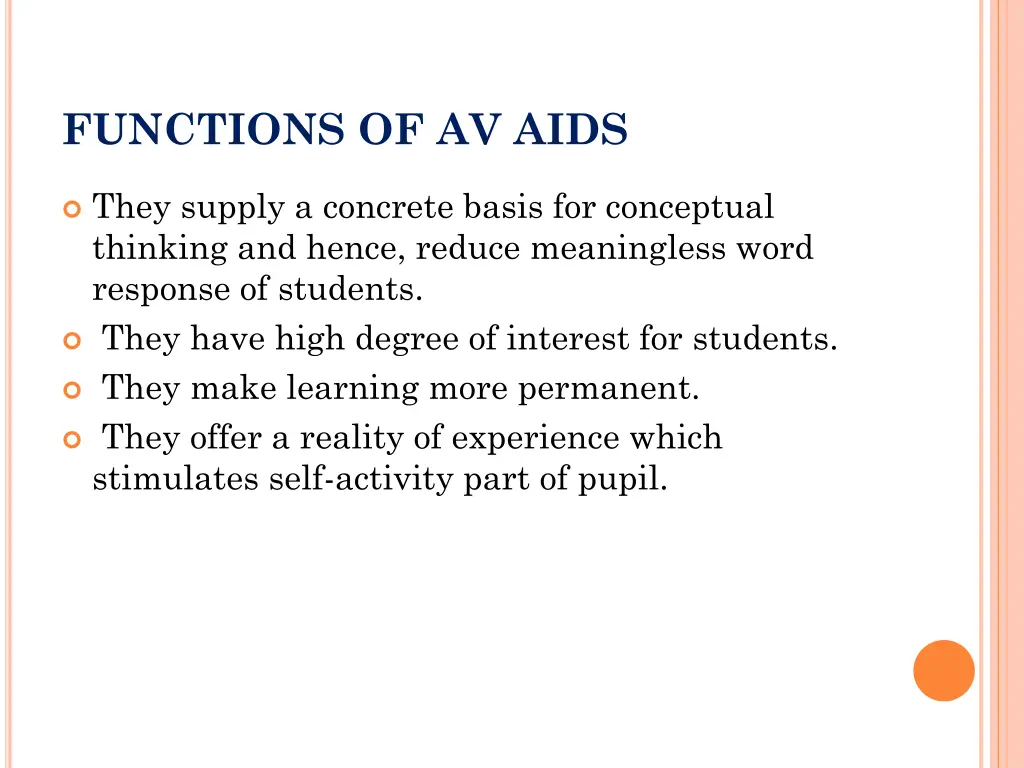 functions of av aids
