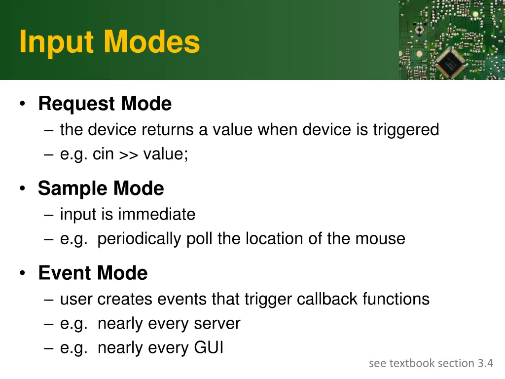 input modes