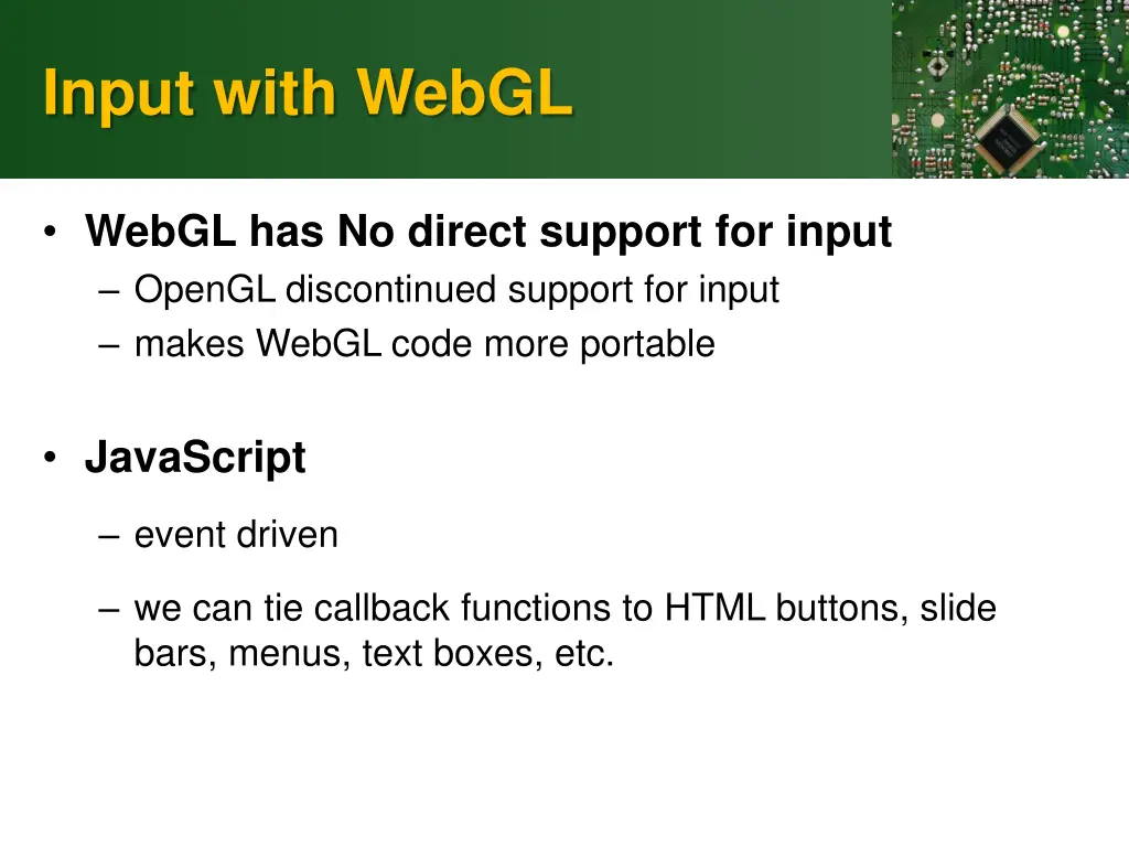 input with webgl