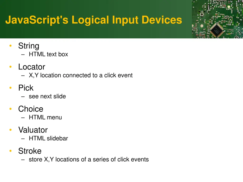 javascript s logical input devices