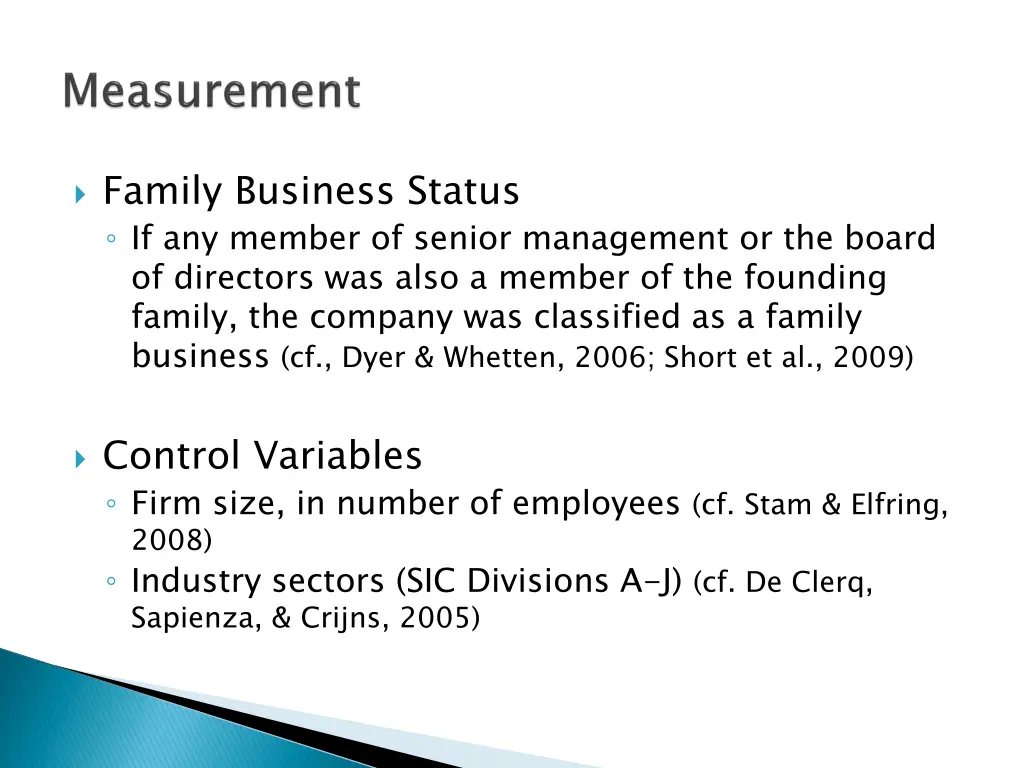 family business status if any member of senior