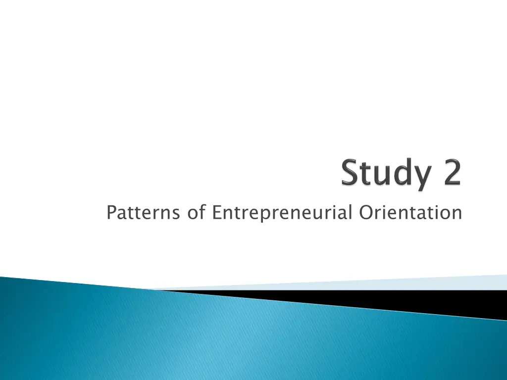 patterns of entrepreneurial orientation