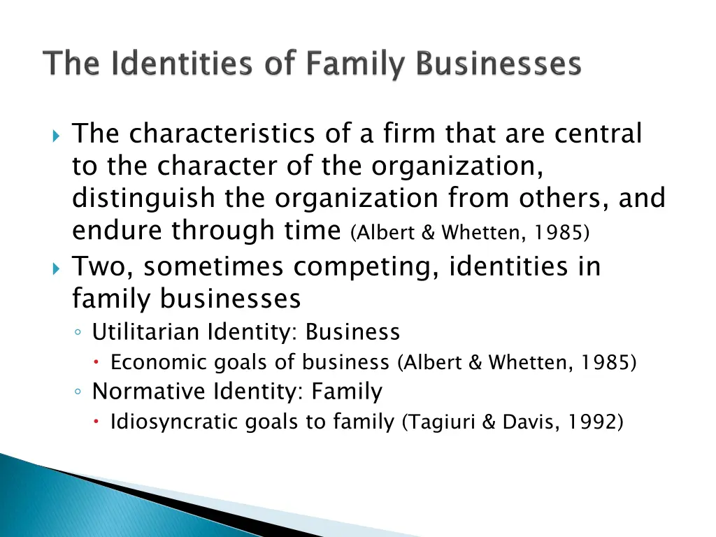the characteristics of a firm that are central