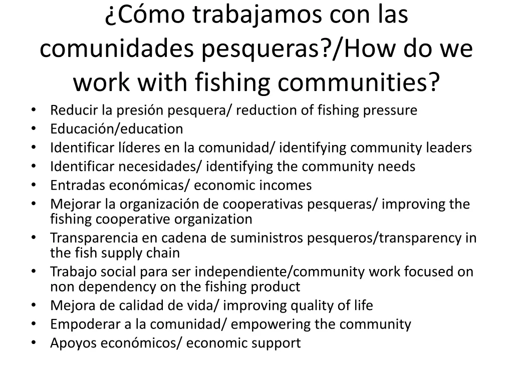 c mo trabajamos con las comunidades pesqueras