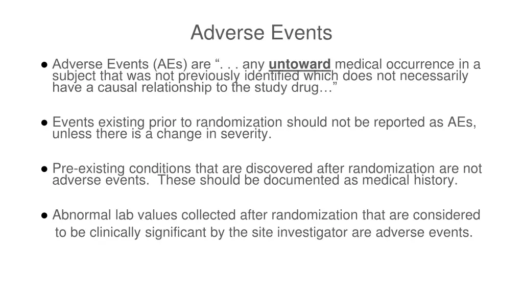 adverse events