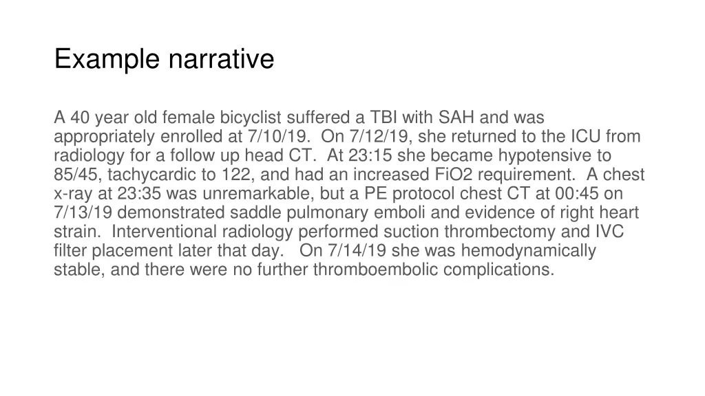 example narrative