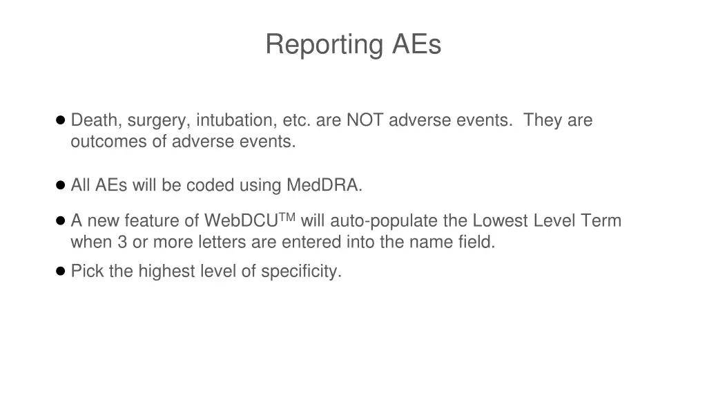 reporting aes 1