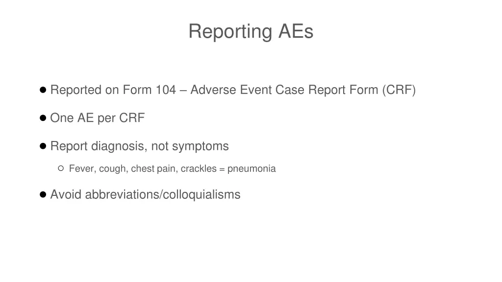 reporting aes