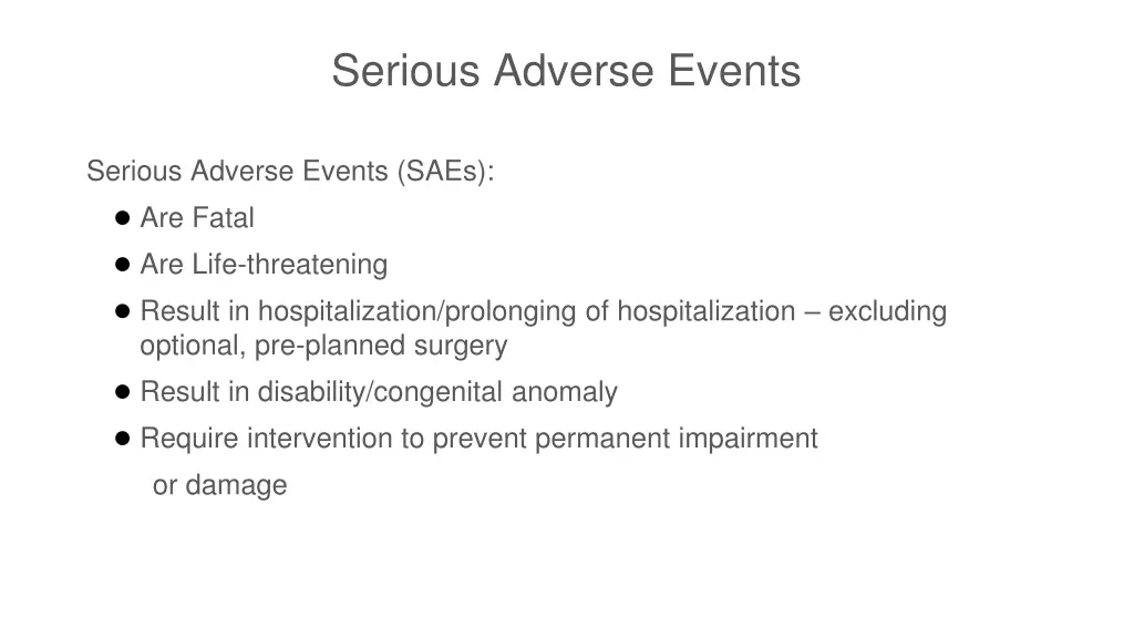 serious adverse events