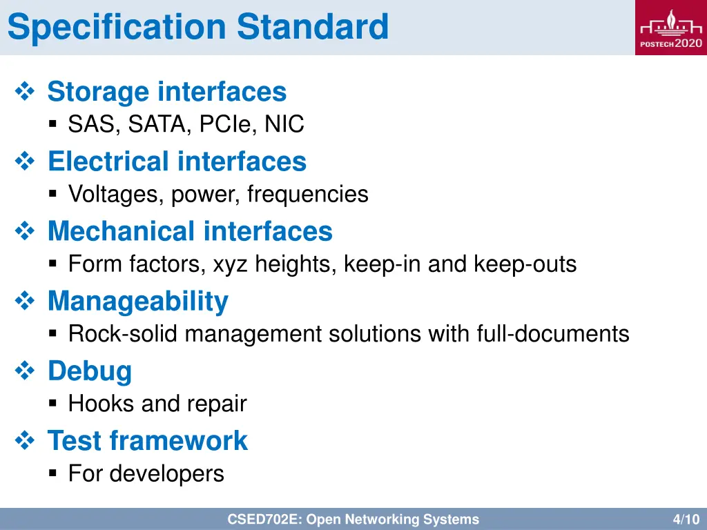 specification standard