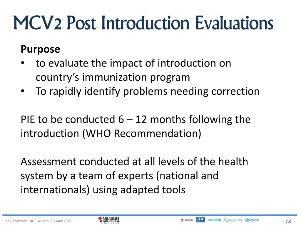 mcv2 post introduction evaluations