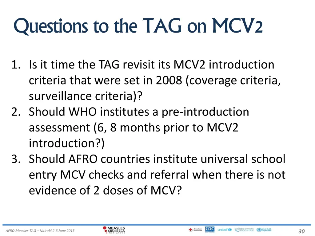 questions to the tag on mcv2