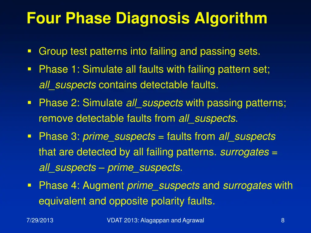 four phase diagnosis algorithm