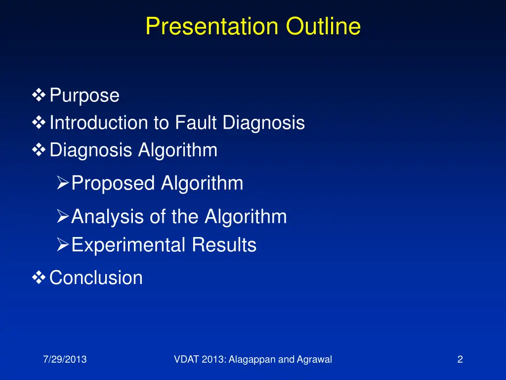 presentation outline