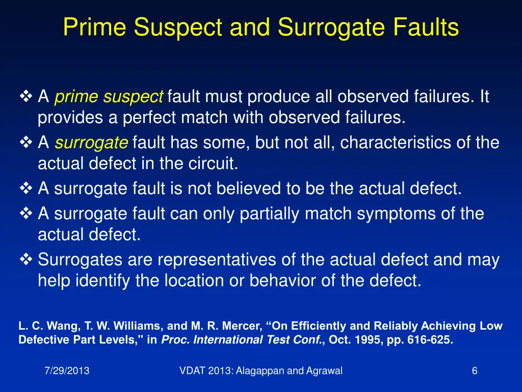 prime suspect and surrogate faults