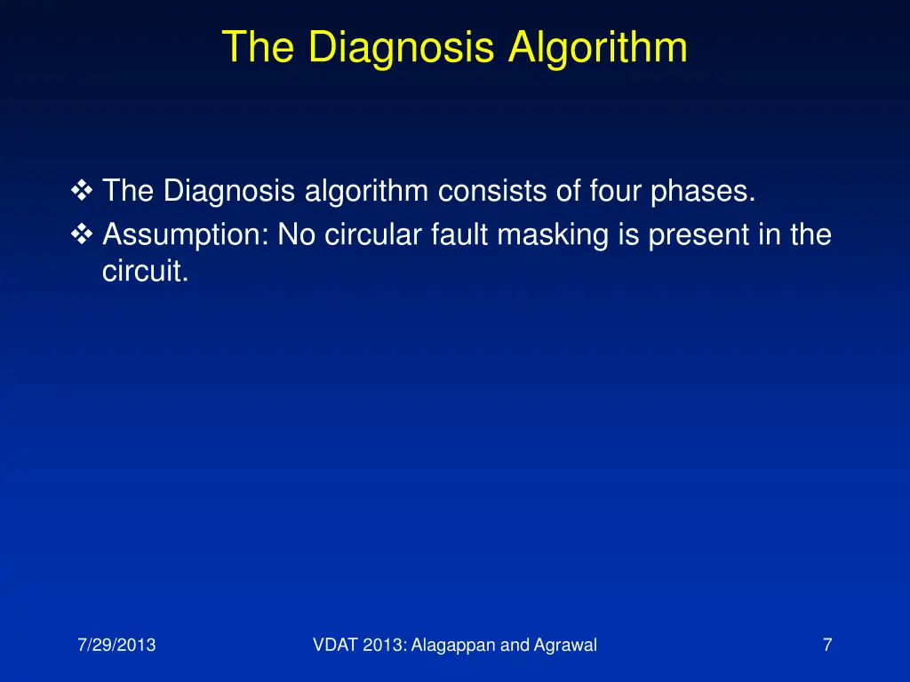 the diagnosis algorithm