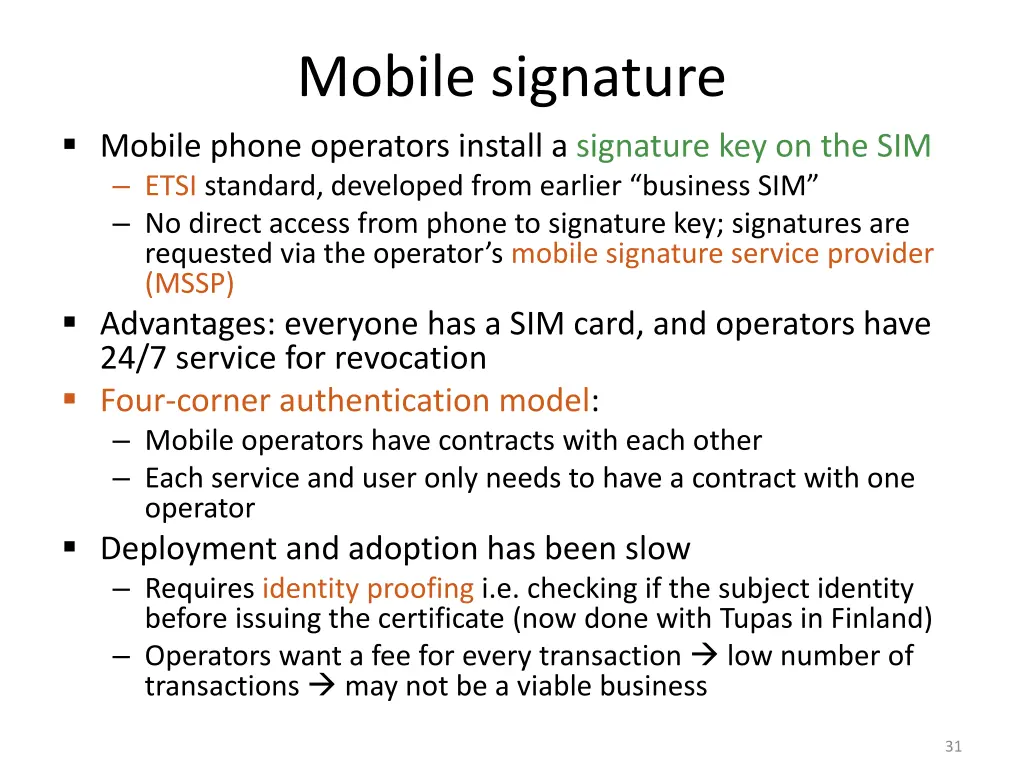 mobile signature