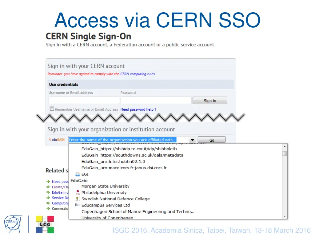 access via cern sso