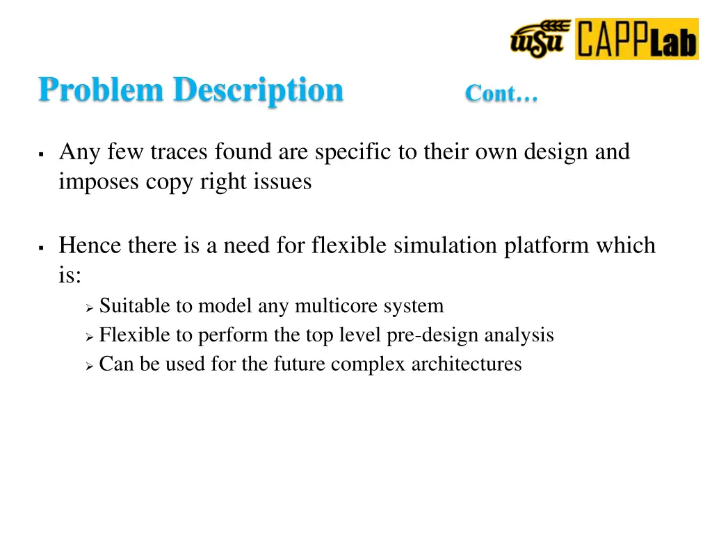 problem description cont