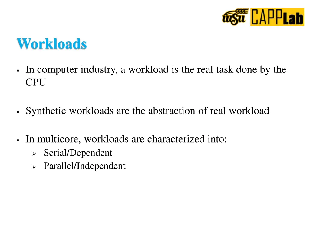 workloads