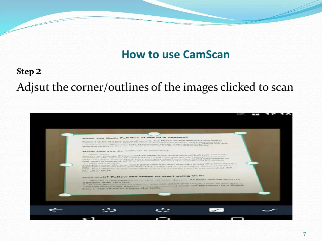 how to use camscan 1
