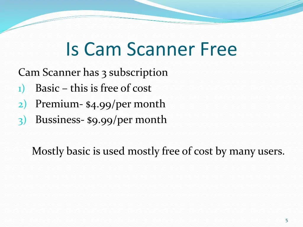 is cam scanner free