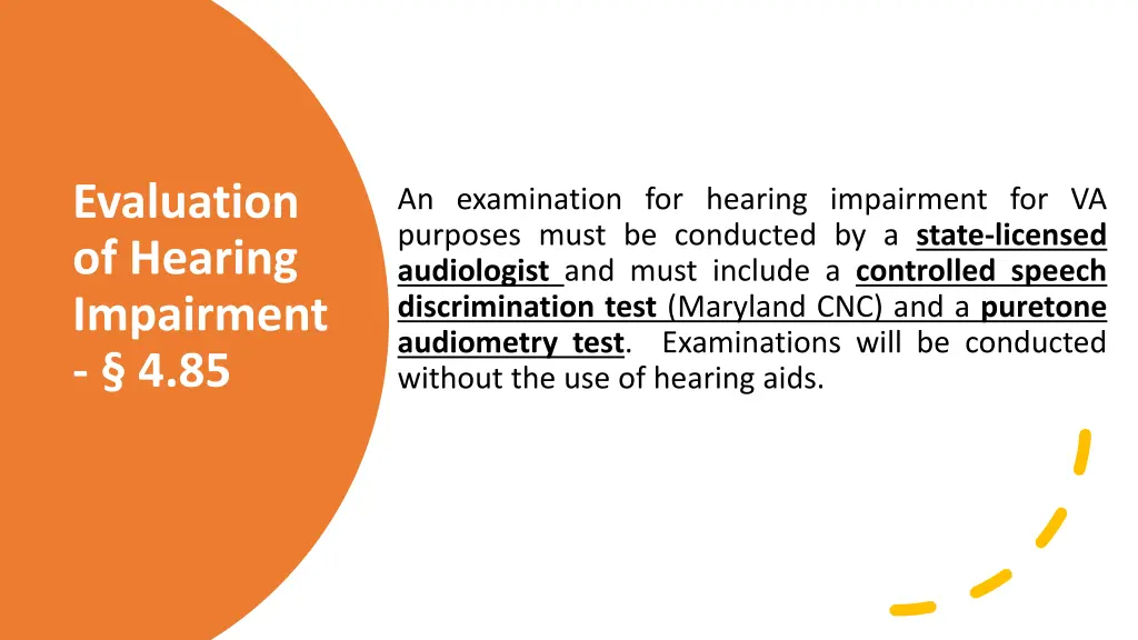 evaluation of hearing impairment 4 85