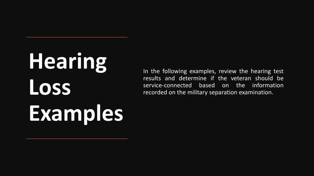 hearing loss examples