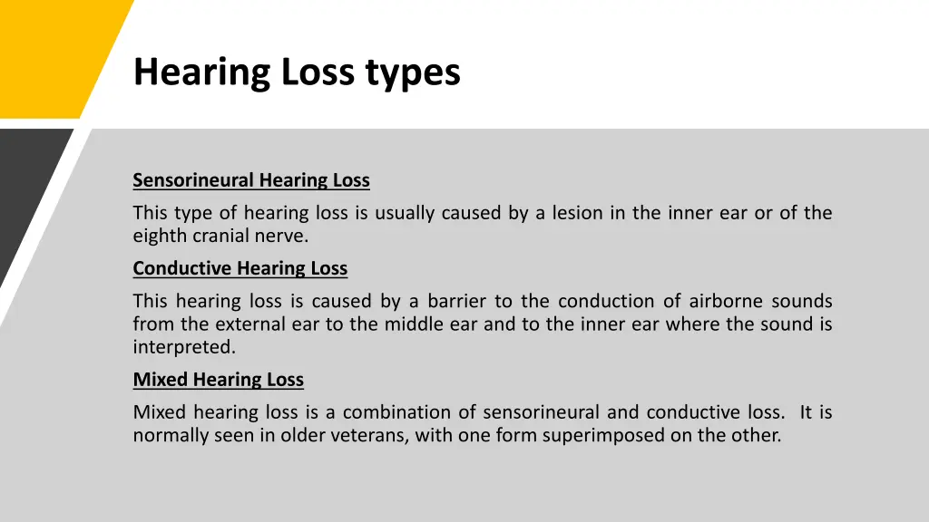 hearing loss types