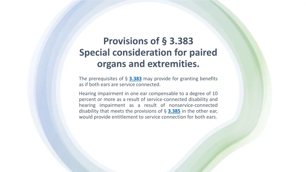 provisions of 3 383 special consideration