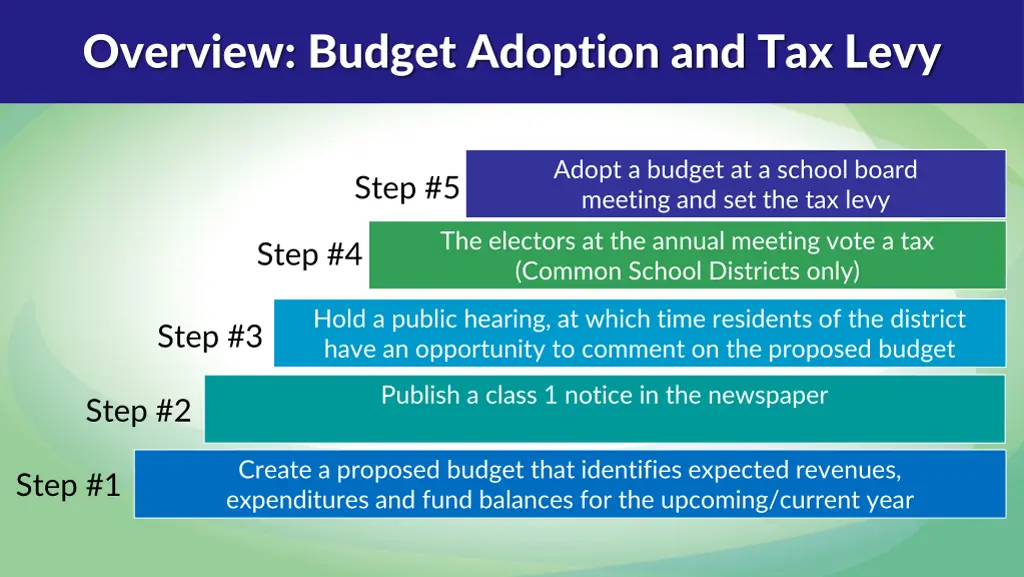 overview budget adoption and tax levy