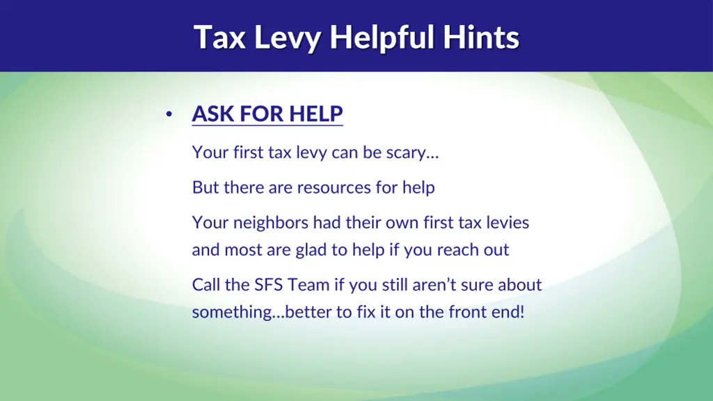 tax levy helpful hints 2