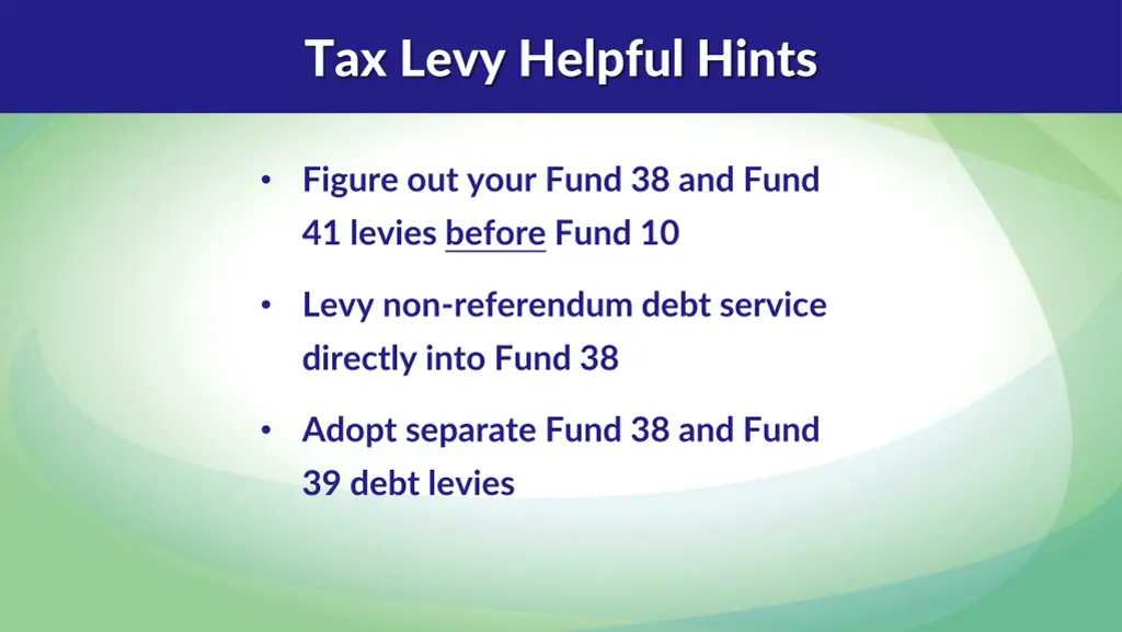 tax levy helpful hints