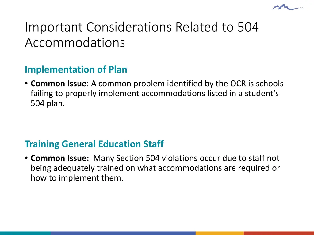 important considerations related