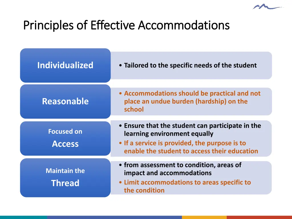 principles of effective accommodations principles