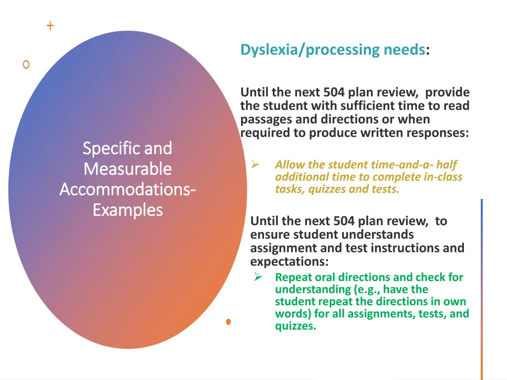 specific and specific and measurable measurable