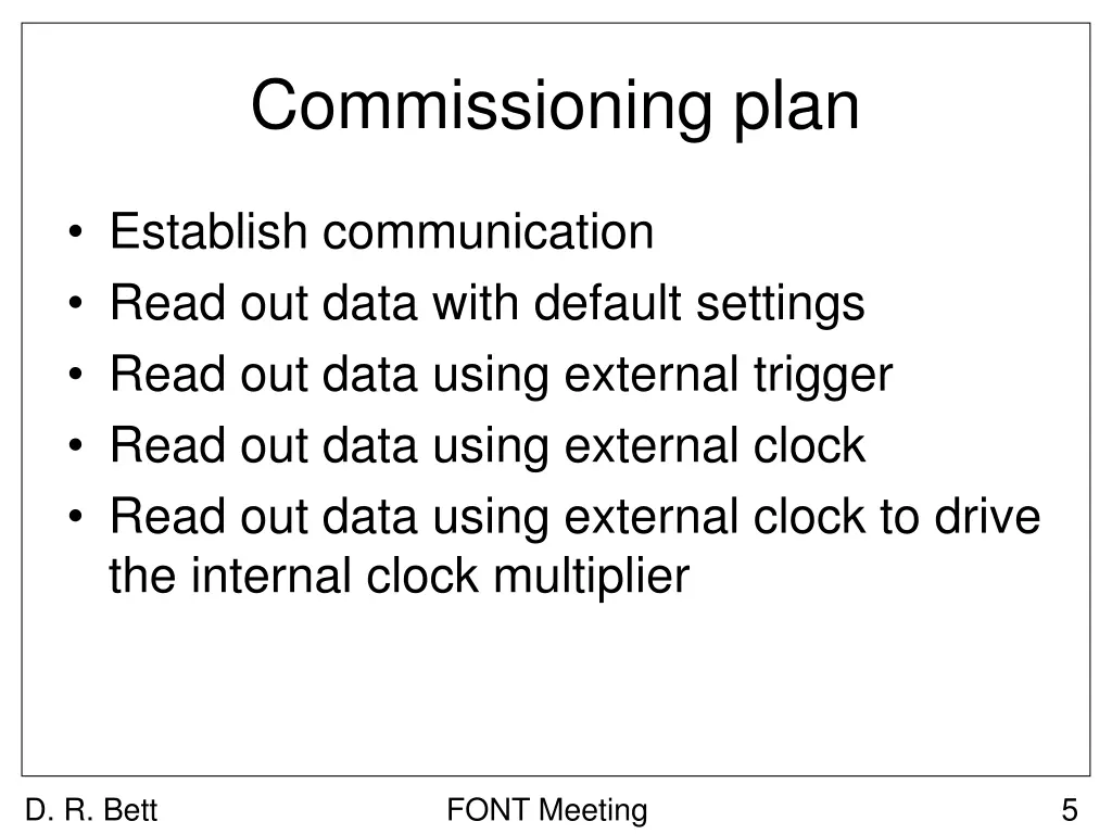 commissioning plan