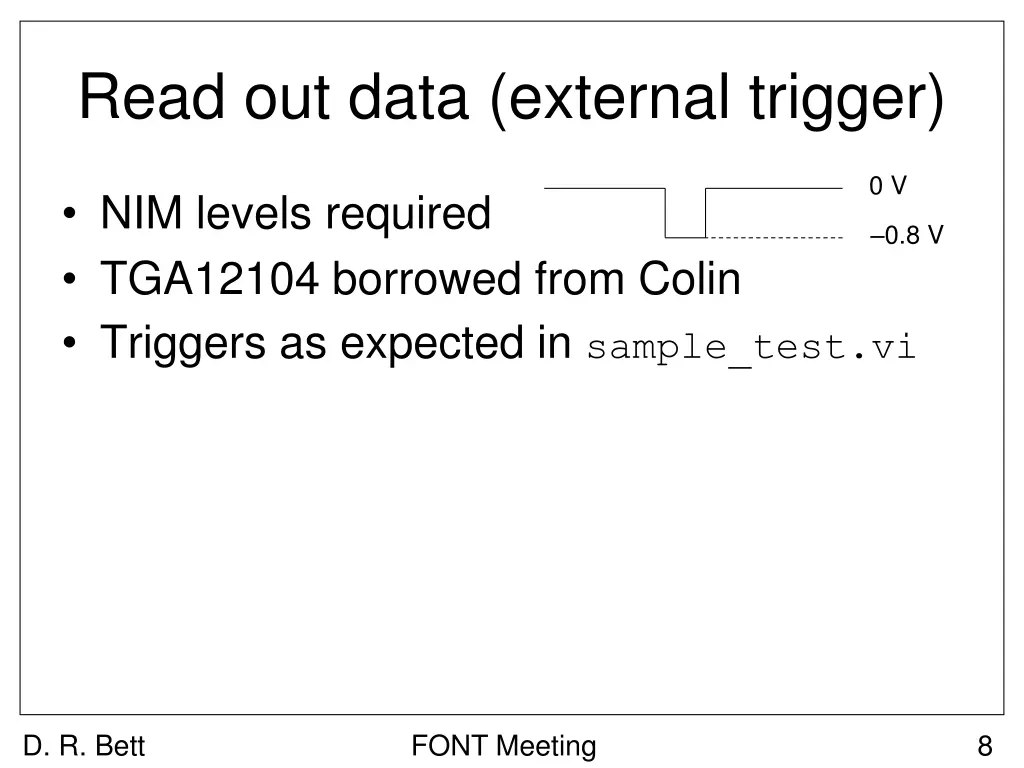 read out data external trigger