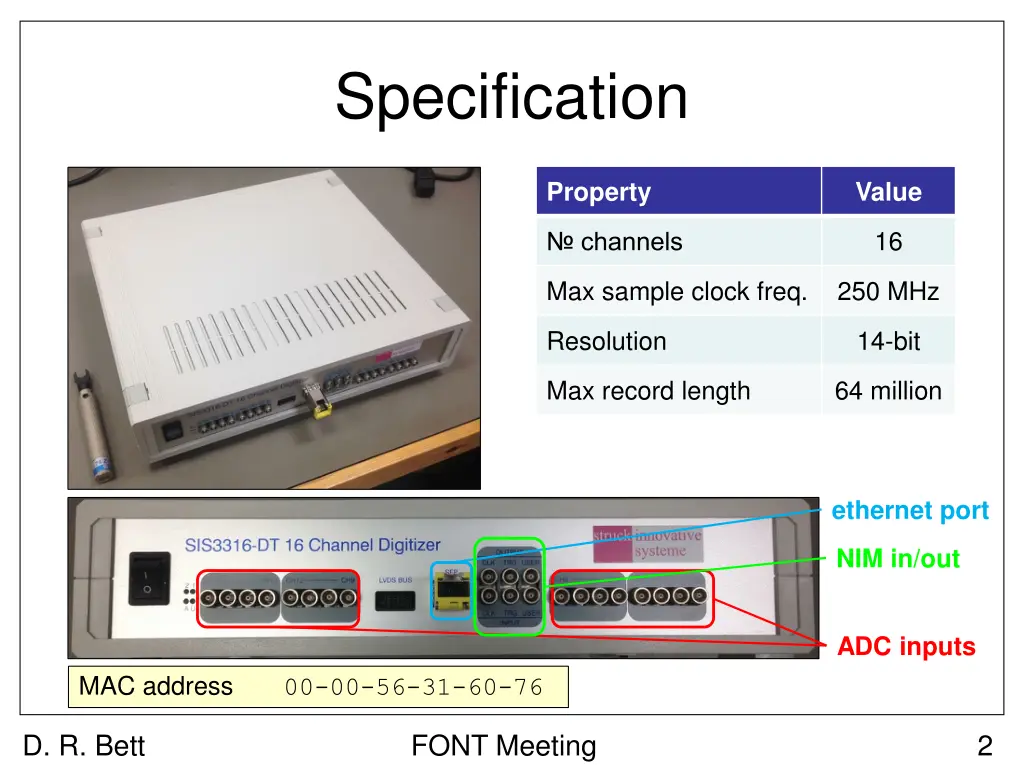 specification