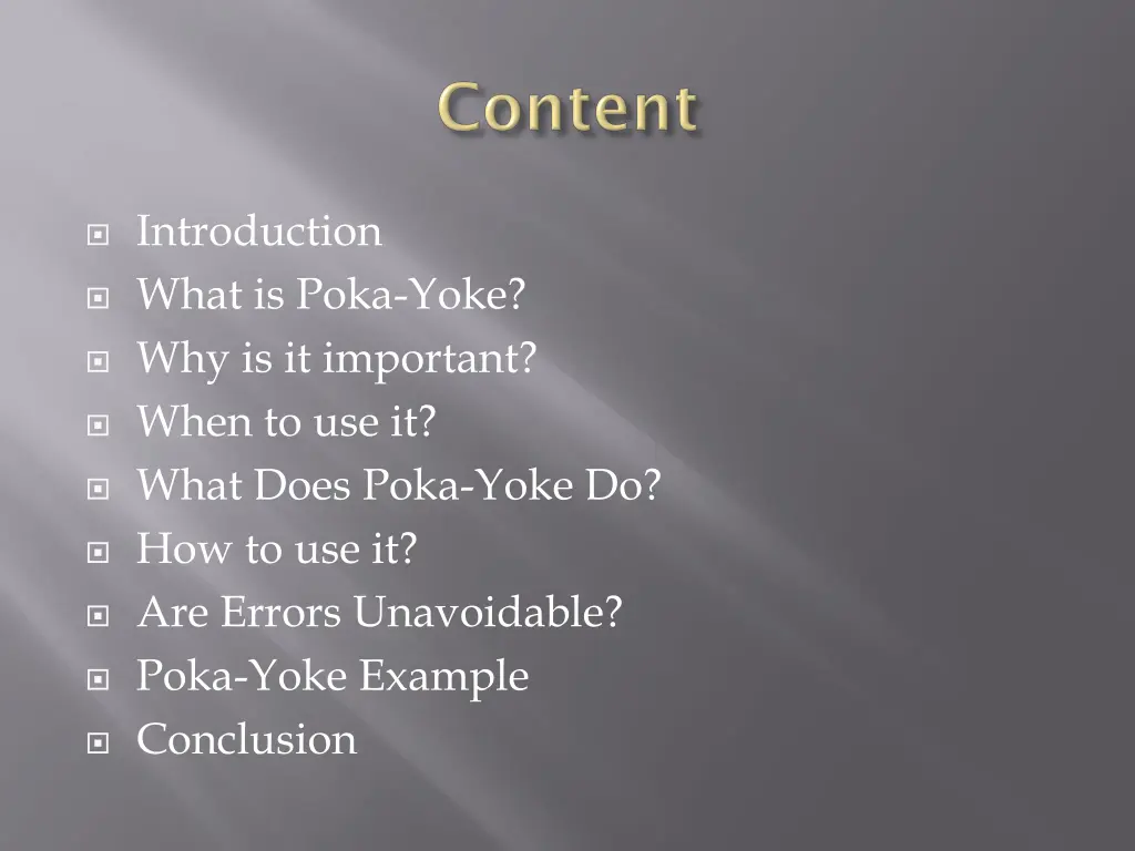 introduction what is poka yoke