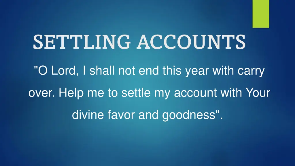settling accounts