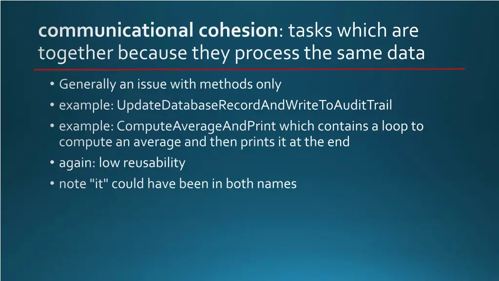 communicational cohesion tasks which are together
