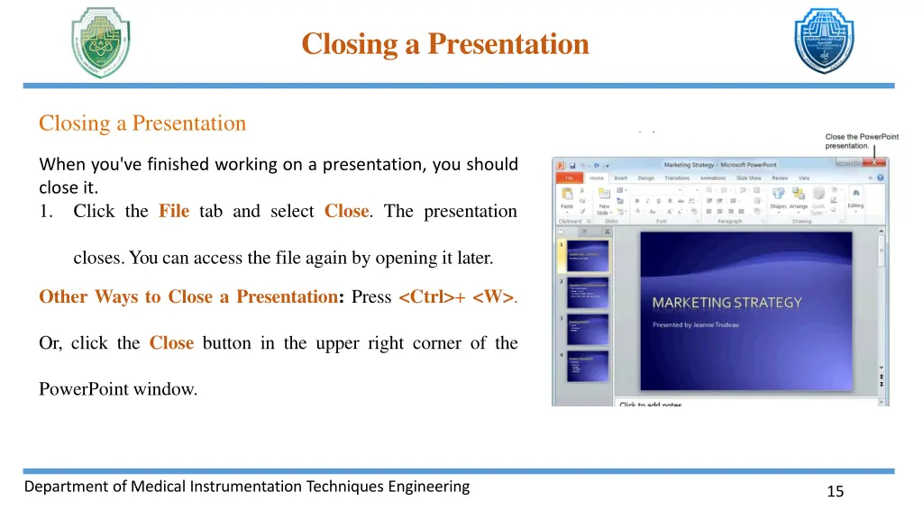 closing a presentation
