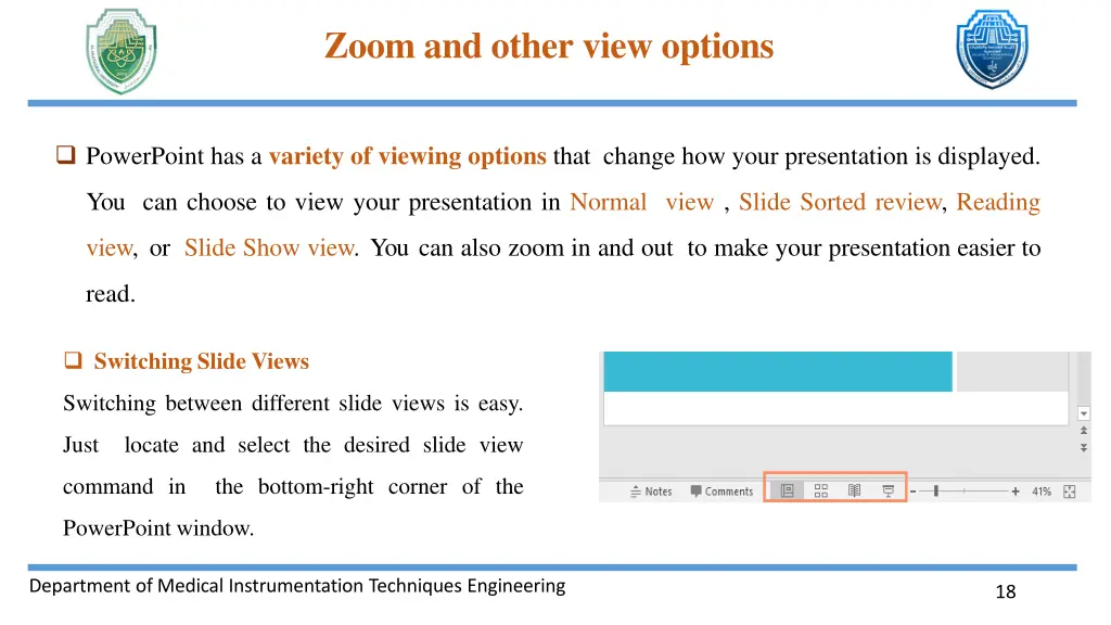 zoom and other view options