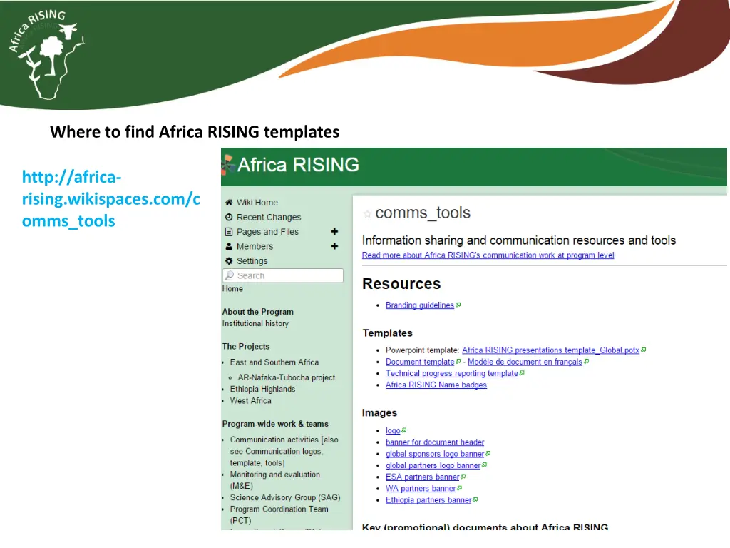 where to find africa rising templates